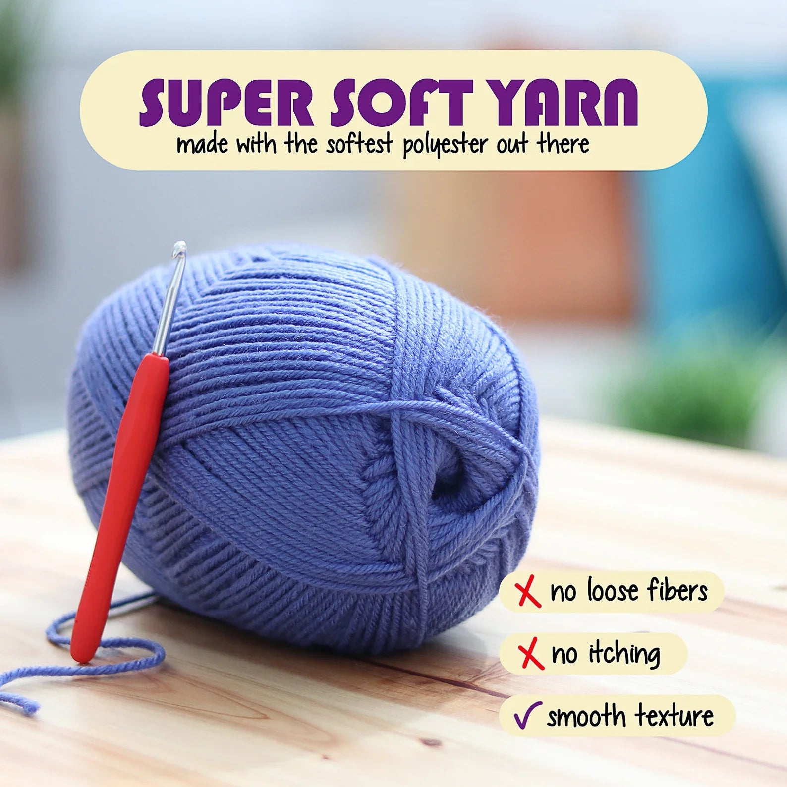 🧶 Beginner Crochet Kit with Yarn & Backpack